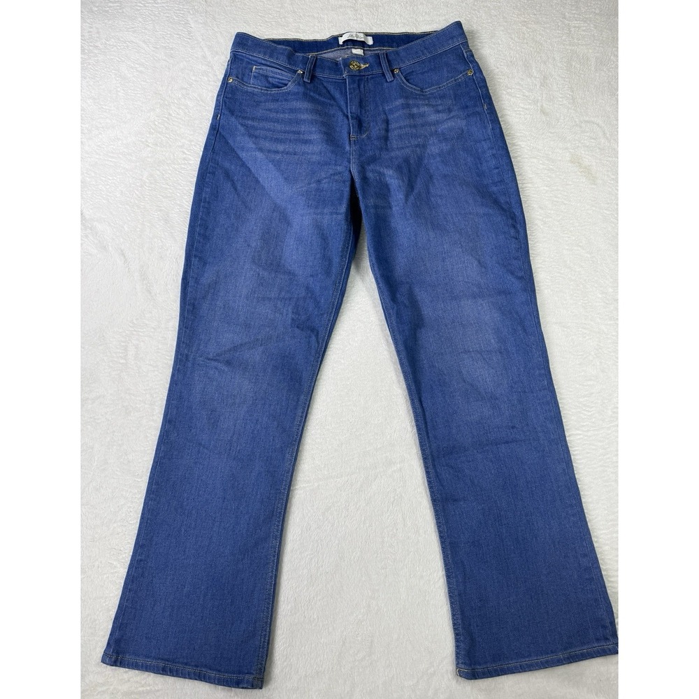 Lilly Pulitzer Worth Straight Jeans Size 10 Blue Denim Cotton Stretch Low Rise